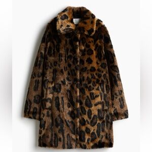 Leopard Print Faux Fur Fluffy Coat